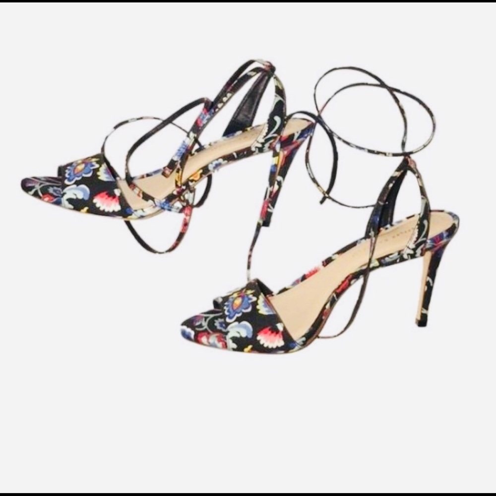 Loeffler Randall Floral Ankle Strap High Heel